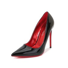 Ladies Casual Pointy Toe Stiletto High Heel Patent Leather Court Pumps~Plus Size