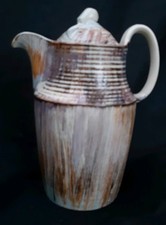 Vintage Pottery Drip Pattern 7in High Coffee Pot With Lid