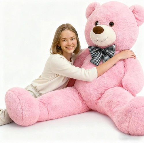 Big pink teddy bear - big,