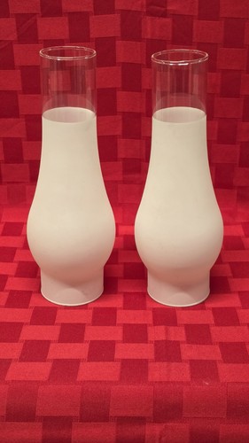 Pair vintage frosted - frosted, glass