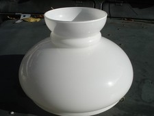 SPARE WHITE GLASS DOME SHADE WITH GALLERY TO FIT ALADDIN OIL MANTLE  LAMP