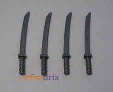 4x Lego Katana Swords 21459 / 30173 Silver Ninja Scimitar for Ninjago NEW