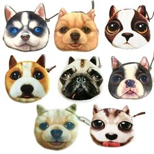 Cute and Adorable Dog Face Zipper Coin Purse Pouch Wallet