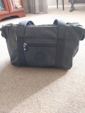 Ladies Kipling Handbag Grey Vgc 14 X8 Inch