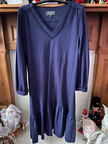 Wyse size navy tiered dress - tiered,