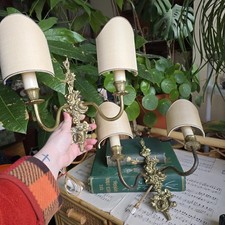 Antique wall light sconces x 2