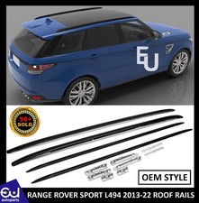 FOR RANGE ROVER SPORT BLACK ROOF RAILS L494 2014-21 GLOSS BLACK BAR RACK OEM FIT