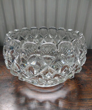 Vintage Heavy Cut Glass Fruit Bowl 19cm Diameter