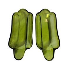 Green Glass Banana Boat Dishes Set of 2 Classic Indiana Glass 9” Vintage Dessert