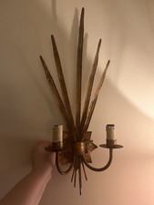 Vintage Toleware Wall Light Candle Sconce (Gold-effect)