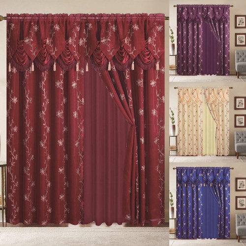Window curtain blue gold - curtain,