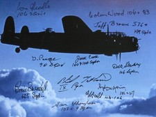 WW2 RAF Bomber Command pilots & veterans multi-signed by 11 photo - UACC DEALER