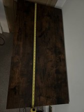 desk  - wooden top. industrial metal legs.