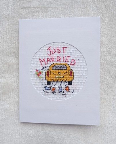 Handmade cross stitch card - card,