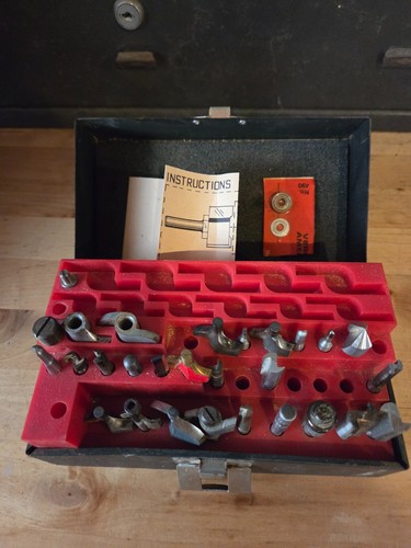 Vtg craftsman router bit set - craftsman,