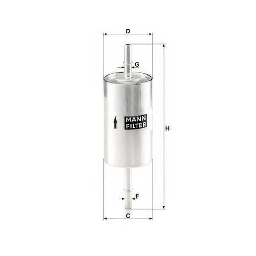 Mann wk614 fuel filter - fuel, fits