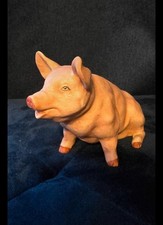 Royal Crown Vintage Pink Porcelain Pig Figurine Royal Crown Ornament