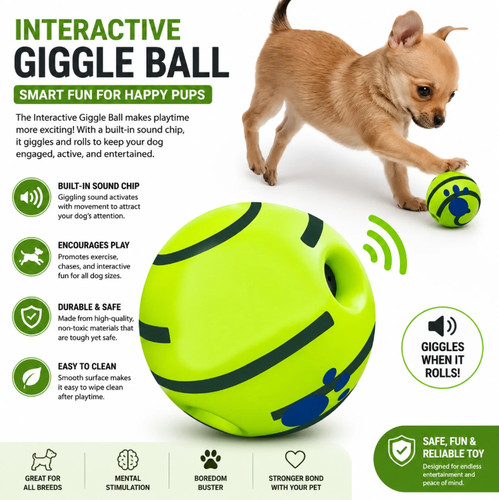 Interactive dog giggle ball - giggle,