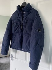 Genuine CP Company Flatt Nylon Down Lens Coat in Blue Size 44 Small
