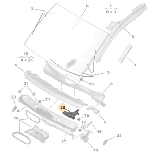 Genuine front left cowl - front,