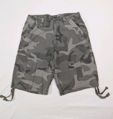Grey camo cargo shorts w30 - cargo,