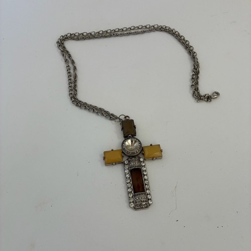 Vintage cross pendant necklace - vintage,
