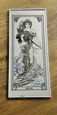 Vintage Mucha Mirror Spring Framed Large 82cm Art Nouveau Four Seasons Interior