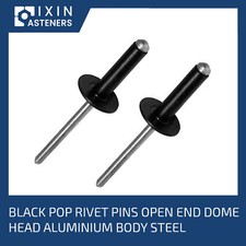 BLACK  FLANGE POP RIVETS DOME