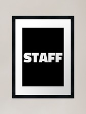 STAFF white on Black Framed