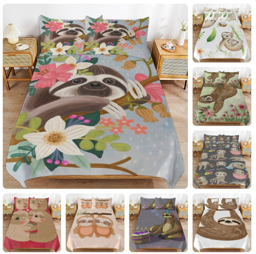 Cartoon sloth bed duvet - cartoon,