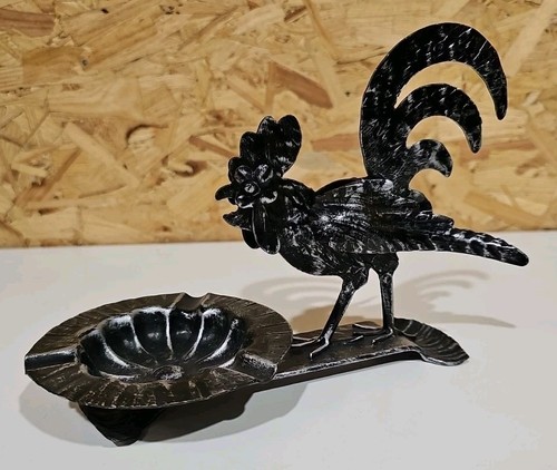 Vintage rooster ashtray - vintage, forged