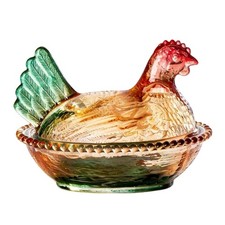 Crystal Glass Hen on Nest