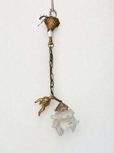 Antique flying putti cherub - antique,