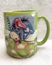 Eeyore Sleeping In Bed 3D Mug Disney Store Exclusive Green Tea Coffee Cup