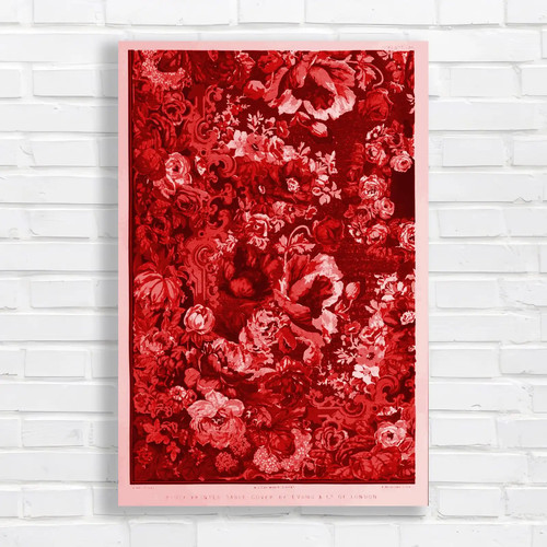 Vintage floral tapestry red - vintage,
