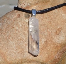 High Grade Clear Danburite Free Form Stone Crystal Pendant Necklace