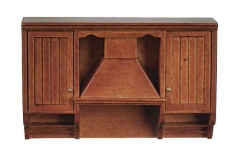 Dolls house walnut cooker - dolls,