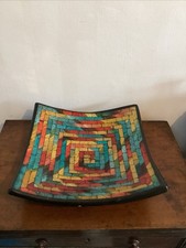 Vintage Mosaic Tile Fruit Bowl Trinket Dish