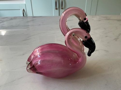 Vintage large twin pink glass - large,
