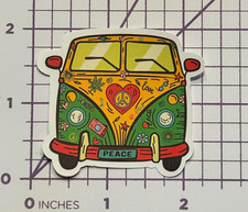 Hippie Yellow Green Peace Bus
