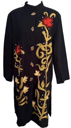 Indigo moon embroidered jacket - embroidered,