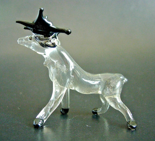 Miniature glass deer - glass, reindeer