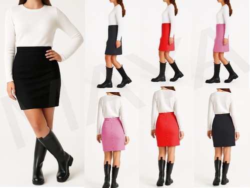 Women plain midi pencil - women's,