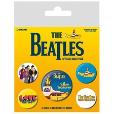 THE BEATLES YELLOW SUBMARINE 5 PACK OF BADGES NEW 100% OFFICIAL MERCHANDISE