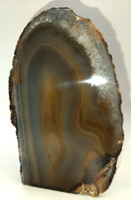 Brazilian Agate Geode Slice – 390g Druzy Edge Polished Crystal Stone