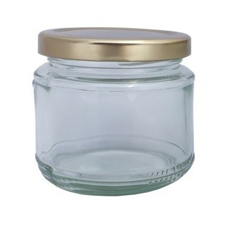 Round glass jars squat - glass,
