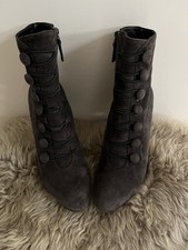 Alberto Zago Dark Mushroom Real Suede Ankle Boots. Size 37:5