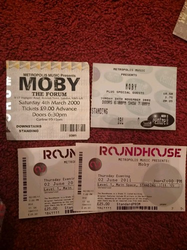 Moby concert tickets - x, 4