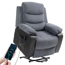 HOMCOM Power Lift Riser and Recliner Chair with Remote Control, Dark Grey
