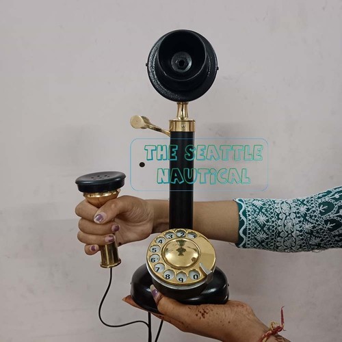 Antique brass phone - antique,
